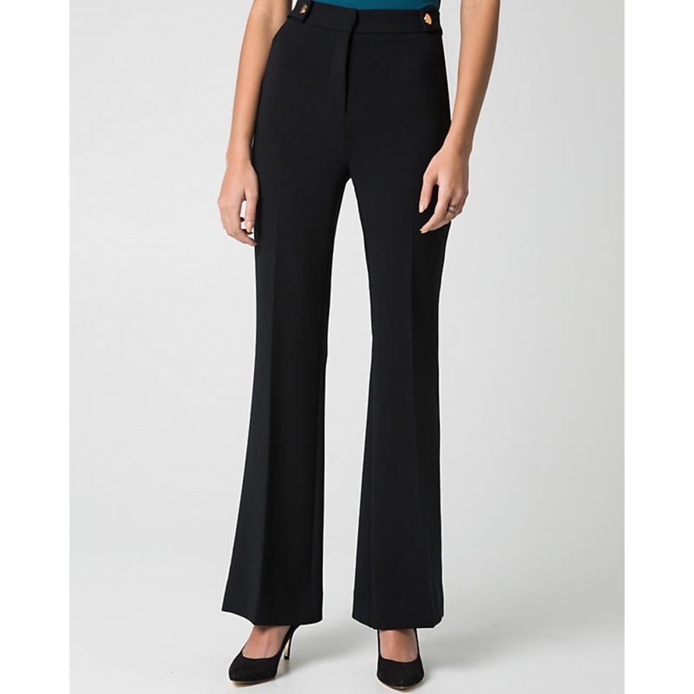 Double weave high waist flare leg pants